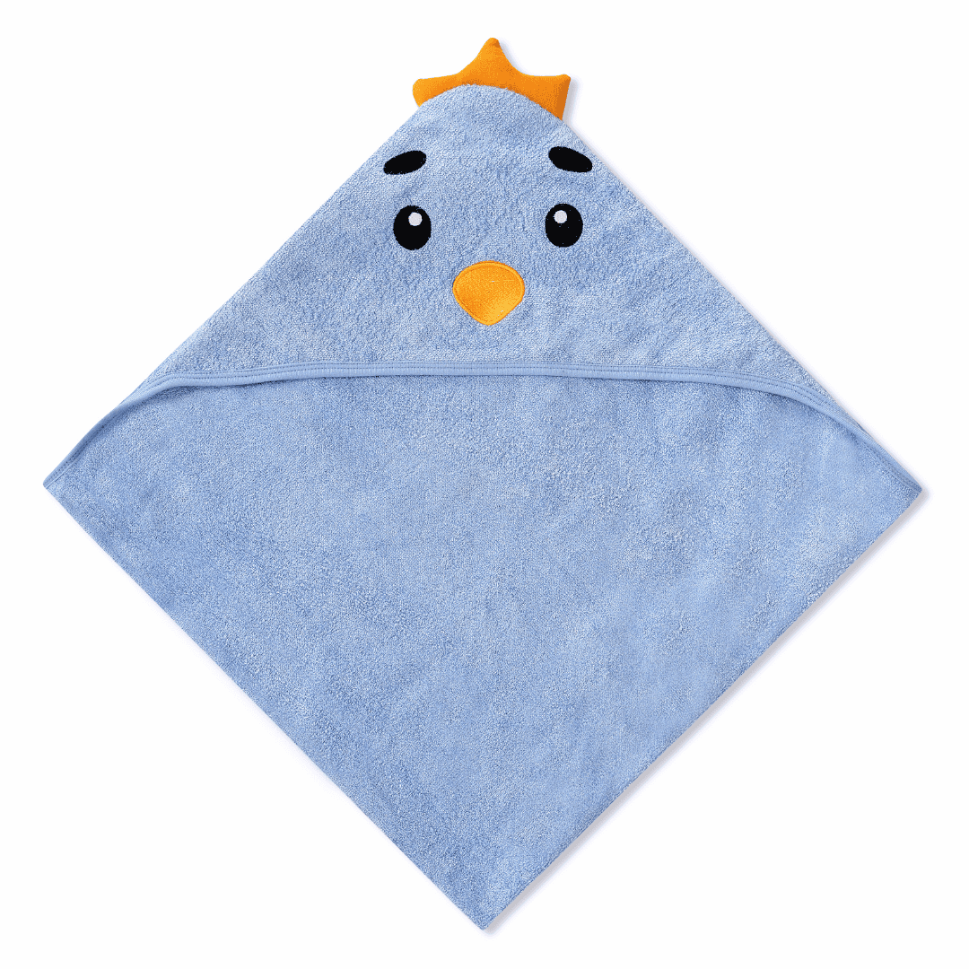 Super-soft Bamboo Cotton Hooded Towel -  Birdie Buddy - Chickabookids