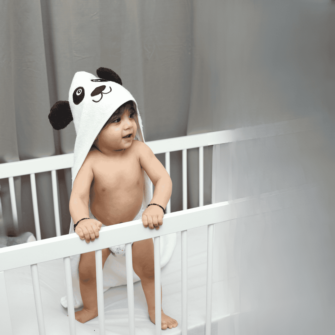 Super-soft Bamboo Cotton Hooded Towel - Panda Pal