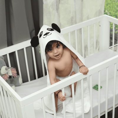 Super-soft Bamboo Cotton Hooded Towel - Panda Pal