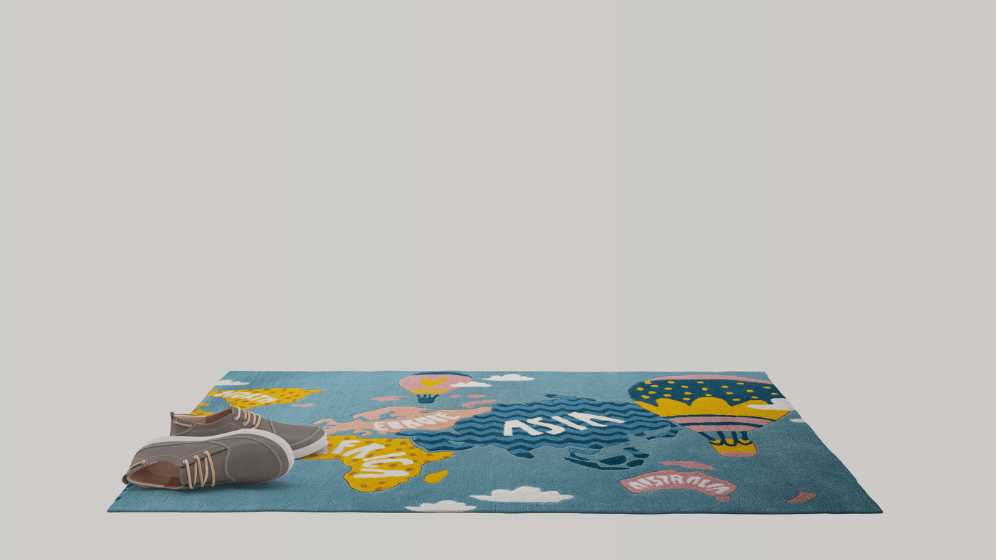 Around The World Rug - 100% New Zealand Wool - Chickabookids