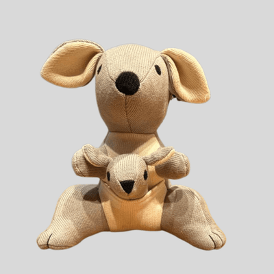 Kangaroo - 100% Cotton knitted stuffed soft toy - Chickabookids