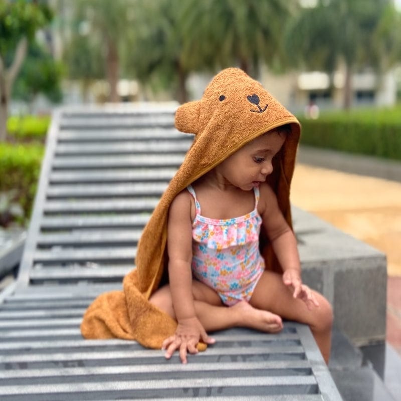 Bamboo Towel With Hood- Camel - Chickabookids