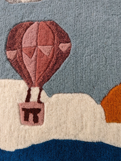 Hot Air Balloons Rug - 100% New Zealand Wool - Chickabookids