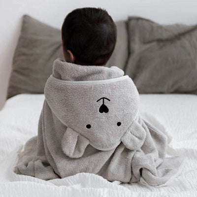 Bamboo Towel With Hood - Grey - Chickabookids