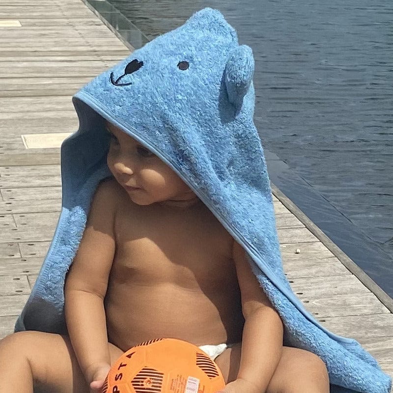 Bamboo Towel With Hood - Blue - Chickabookids