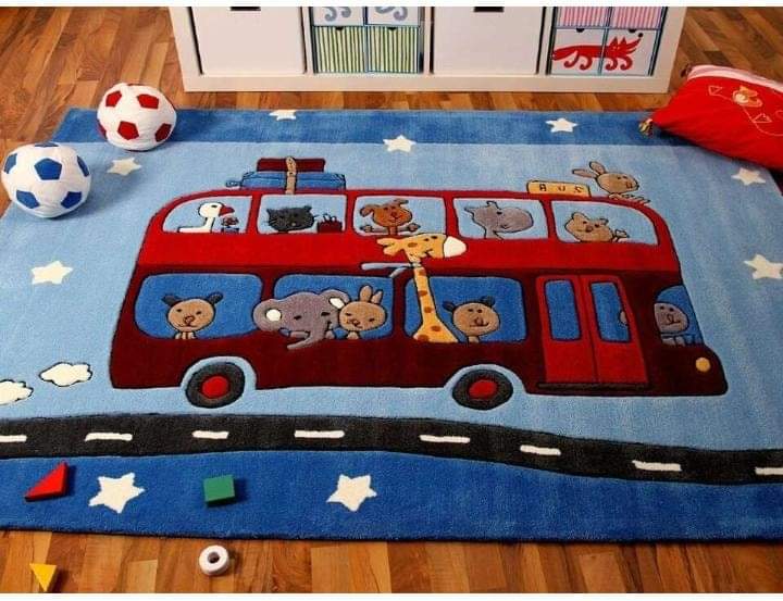 Wheels On The Bus Rug - 100% New Zealand Wool - Chickabookids