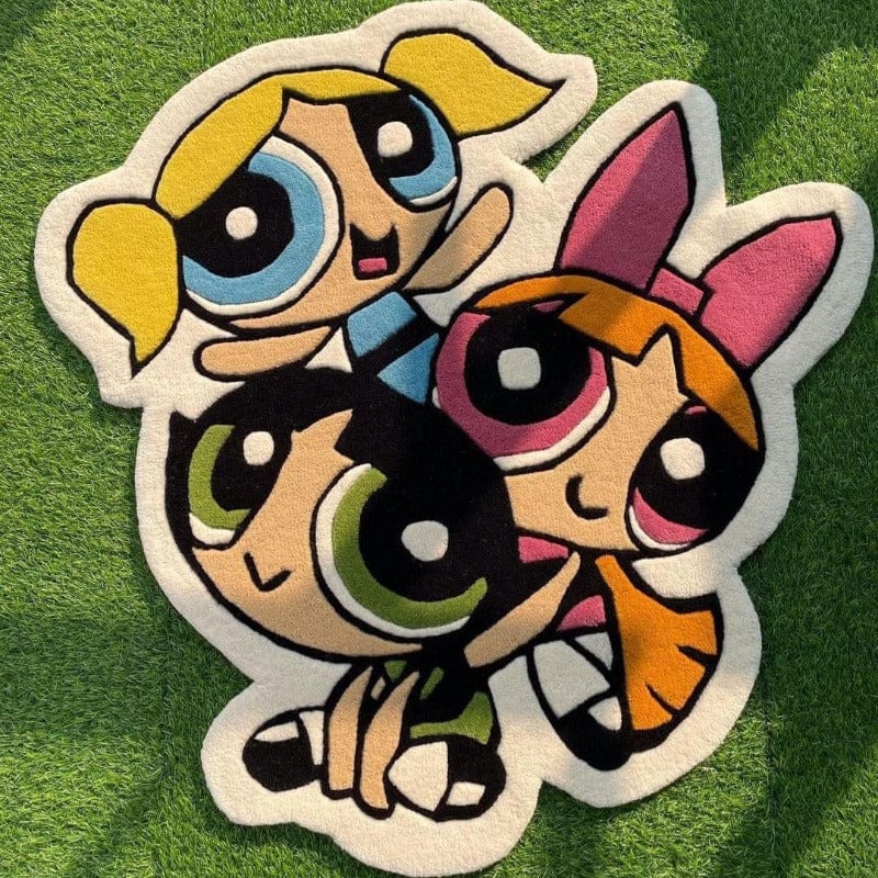 Powerpuff Girls 3x3 Rug - 100% New Zealand Wool - Chickabookids