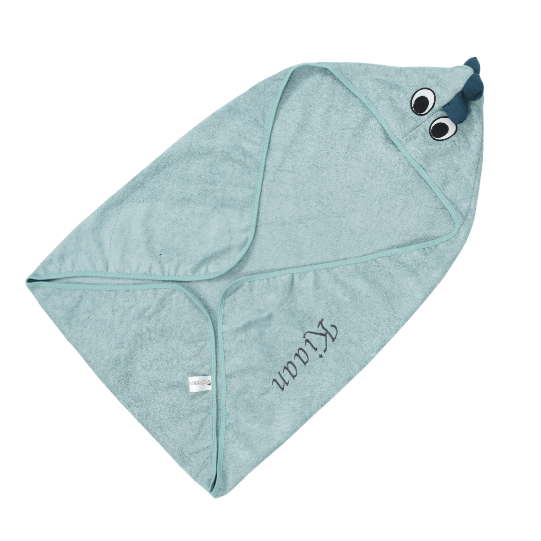 Super-soft Bamboo Cotton Hooded Towel - Dino Delight - Chickabookids