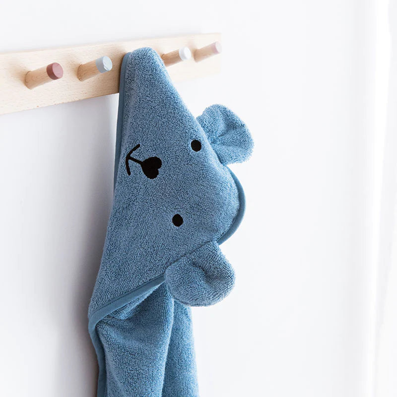 Bamboo Towel With Hood - Blue - Chickabookids