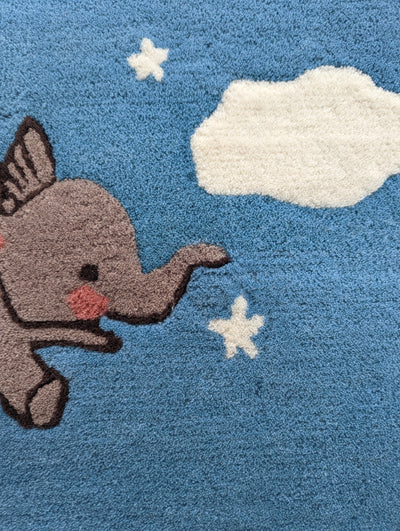 Flying Elephants Rug - 100% New Zealand Wool - Chickabookids