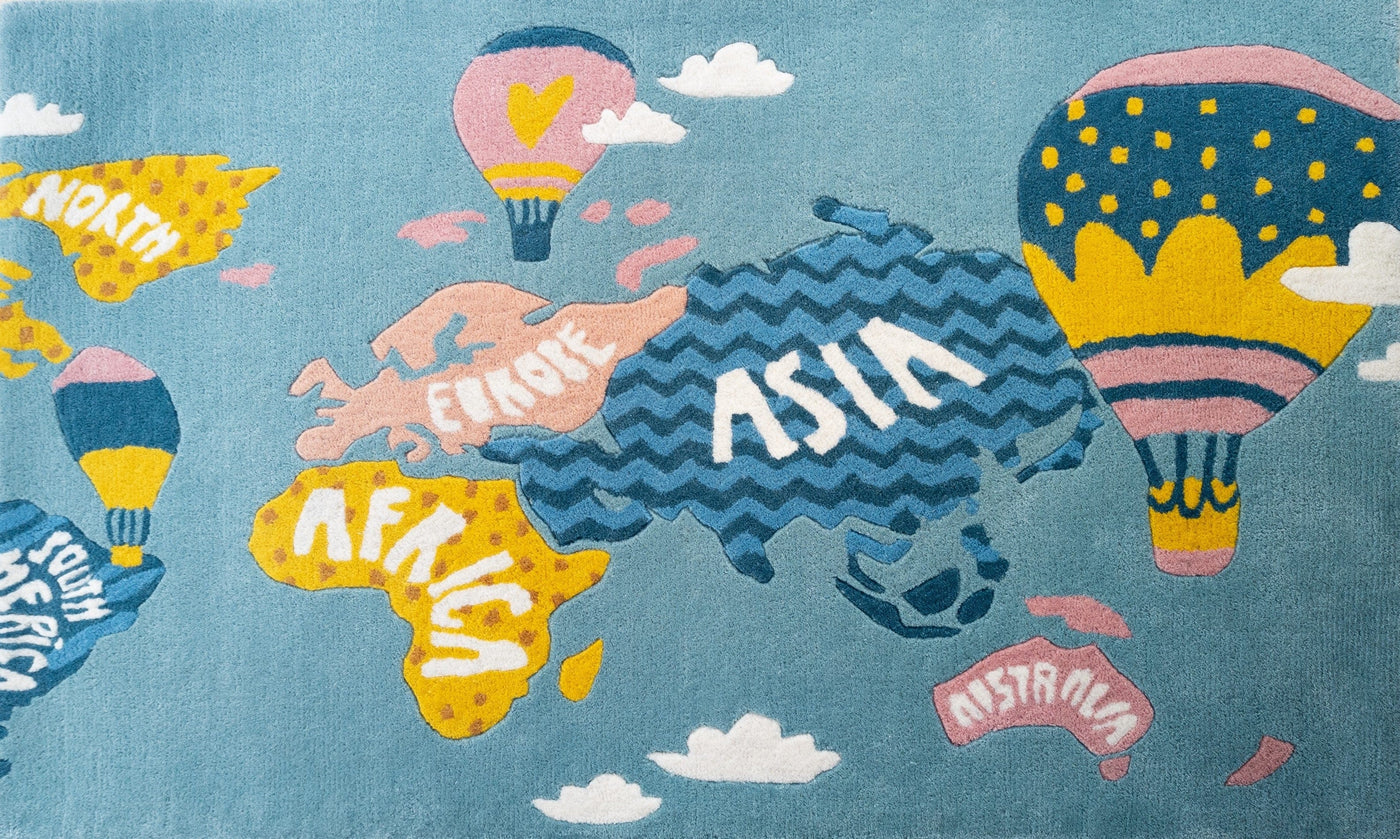 Around The World Rug - 100% New Zealand Wool - Chickabookids